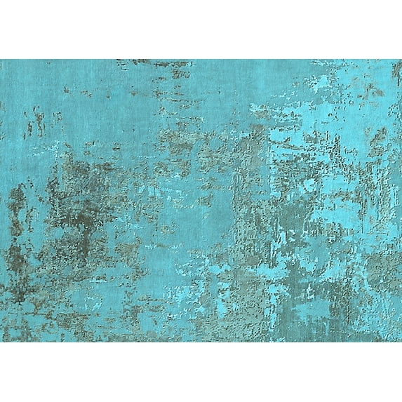 Ahgly Company Indoor Rectangle Oriental Light Blue Industrial Area Rugs, 6' x 9'