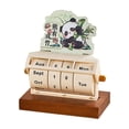 thumbnail image 2 of Cute PandaS Design Wooden Calendar Ornaments Pandas Wheel Perpetual Calendar Wooden Countdown Calendar Office Desktop Ornaments, B, 2 of 6