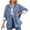 Light Blue, variant on Ladies Button Denim Jacket Women's Jean Jackets Oversized Boyfriends Long Sleeve Button up Denim Jackets, Fall Streetwear Coats with Pockets Gray M