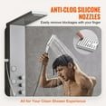 thumbnail image 5 of High-Pressure Shower Panel Tower with Rainfall Showerhead, 5 Body Jets, 3-Setting Handheld Spray & 59" Hose - Stainless Steel Wall-Mounted Shower System, 5 of 11