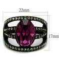 thumbnail image 4 of Womens Black Ring Anillo Para Mujer Stainless Steel Ring with Top Grade Crystal in Amethyst Genevieve, 4 of 4
