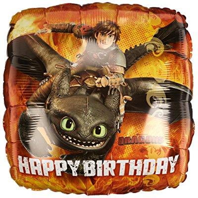 Hallmark Birthday Train - Anagram International HX How to Train Your Dragon Happy Birthday Packaged Party Balloons, Multicolor