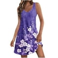 thumbnail image 2 of Odbmxy Women's Mini Dress Sleeveless Womens Plus Size Sundresses Floral Tank Relaxed Fit Party Cute V-Neck Dresses,Purple L, 2 of 7