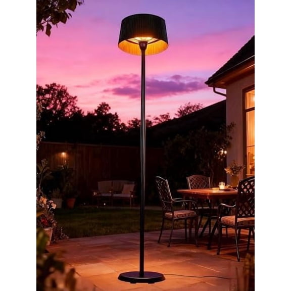Electric Patio Heater, 1500W Freestanding Infrared Heater for Indoor & Outdoor with IP55 Waterproof, Tip-Over Protection, Quiet Operation, Perfect for Garden, Balcony, Garage, Backyard