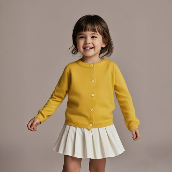 Sweatshirts for Boys Long Sleeve Yellow Sweatshirts Crewneck Sweater Cardigans Tops Fall Clothes Toddler Girls Clothes 18M