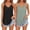 Black, Green, variant on 2 Packs Tank Tops for Women Sleeveless Summer Tops V-Neck Double Spaghetti Strap Eyelet Casual Camisole Shirts for Daily