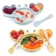 thumbnail image 5 of Cuenco de succión antideslizante de silicona para bebé, plato, cuchara, juego de tazas, babero impermeable, platos de cangrejo para bebé, tazón de alimentación de comida para niños sin BPA, 9 piezas, 5 of 5