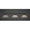 thumbnail image 1 of Toltec Lighting 373-MB-602 Oxford 3 Light Bar Shown In Matte Black Finish With 16 Gray Linen Glass, 1 of 2