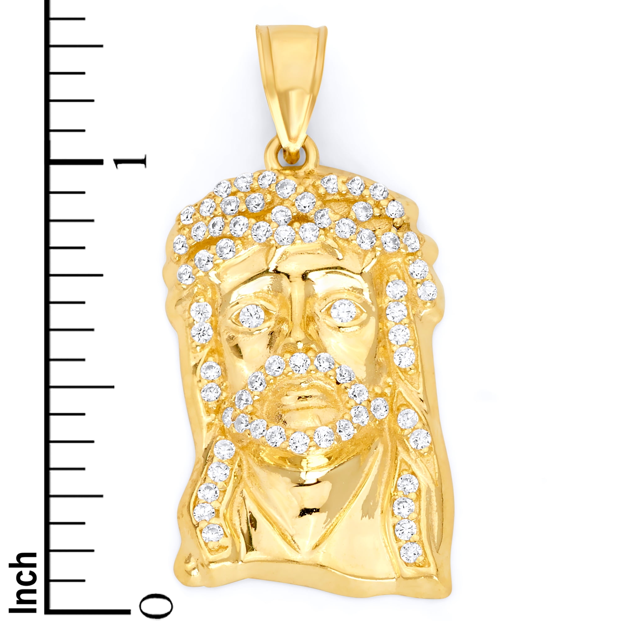 14k Solid Gold Iced Out Jesus Face 