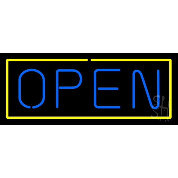Open LED Neon Sign 13 x 32 - inches, Clear Edge Cut Acrylic Backing, with Dimmer - Bright and Premium built indoor LED Neon Sign for storefront.