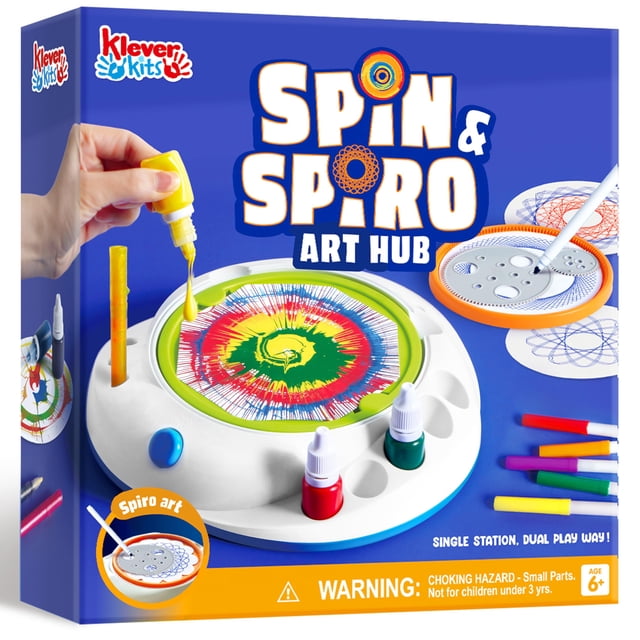 Kit de arte Klever Kits Spin Art para niños 2 en 1 Spin Spiro
