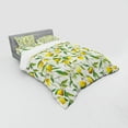thumbnail image 3 of Nature Duvet Cover Set, Flowering Lemon Woody Plant Romance Habitat Citrus Fresh Background, Bedding Set with Shams and Fitted Sheet, 3 Sizes, by Ambesonne, 3 of 3