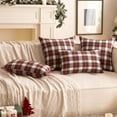 thumbnail image 5 of Christmas Farmhouse Classic Set of 2 Scottish Tartan Throw Pillow Cover 12x20 Inch, Red and White, 5 of 12