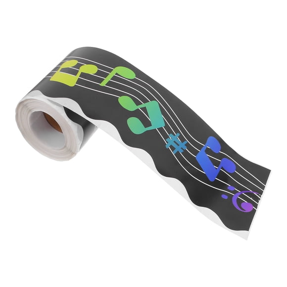 UPGRATOR Borde Decorativo Negro Con Notas Musicales Para Pizarras En Aulas Y Espacios Educativos