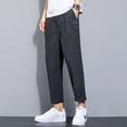 thumbnail image 4 of Summer Cotton Linen Men's Trousers Fashion Casual Pants Solid Color Breathable Loose Shorts Straight Pants Streetwear M-5XL, 4 of 6