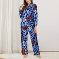 thumbnail image 3 of Junzan Abstract Colorful Butterflies Print Womens Pajama Sets,Long Sleeve Button Down For Women Pjs 2 Piece, 3 of 9