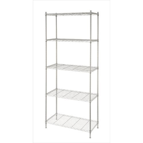 Artiva USA 5 Shelf Wire Shelving Rack, 68", Silver/Gray