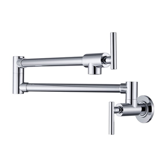 Kitchen Pot Filler Faucet Wall Mount,Brass Folding Stretchable with Swing Arm Single Hole Two Handles