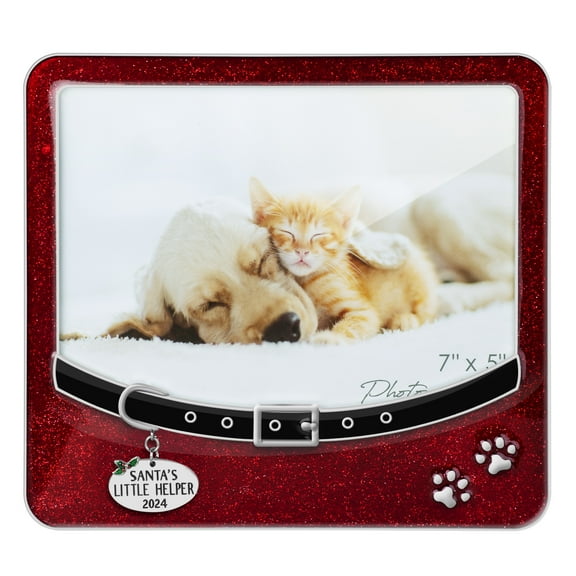 LARAINE Picture Photo Frame 5x7 Metal Dog High Definition Glass Display Pictures for Table Top Home Decorative(Red5x7 (2024))