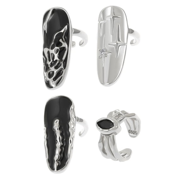 XISAOK Nail Ring Opening Finger Ring Irregular Fingertip Ring Fingernail Jewelry
