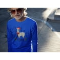 thumbnail image 2 of Old Glory Mens Christmas Fa La Llama Long Sleeve T Shirt, 2 of 6