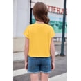 thumbnail image 5 of Arshiner Girls Shirt Crop Tops Short Sleeve Summer Drop Shoulder Batwing Sleeve Crewneck Loose T Shirt Tee, 5 of 6