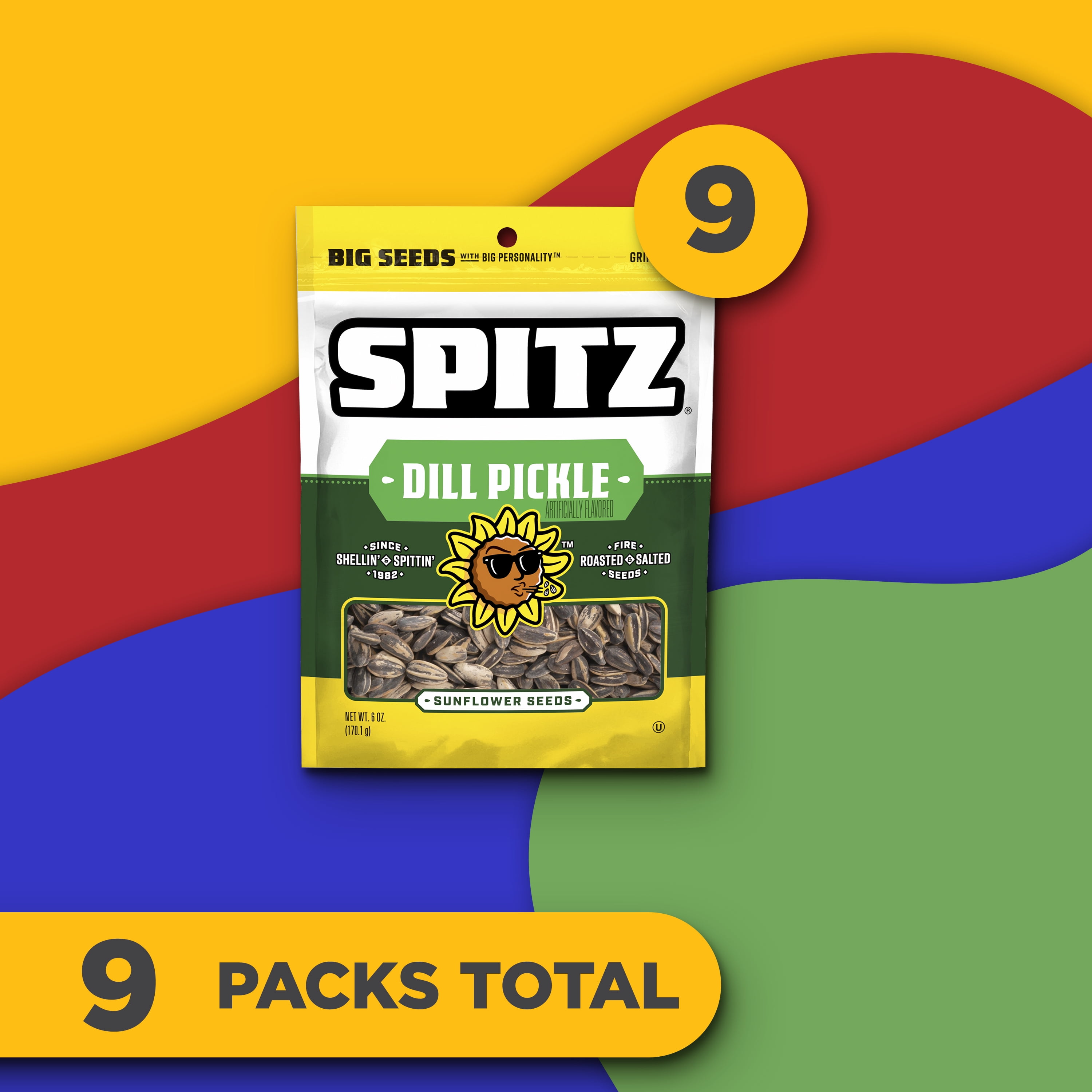 Spitz Sunflower Seeds, Dill Pickle, 6 oz (pack of 9)