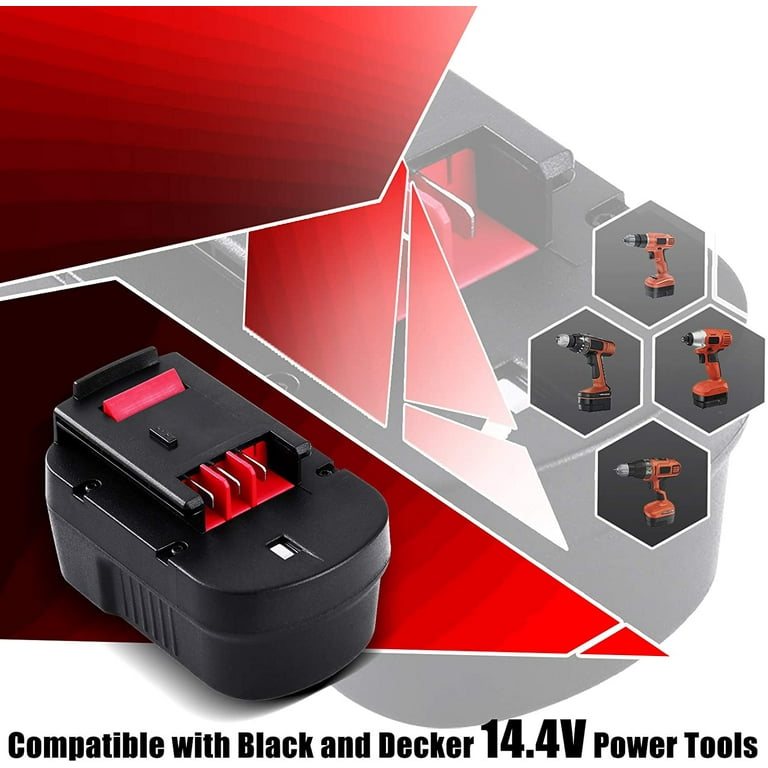 14.4V FOR BLACK & DECKER 14.4V Slide Pack Battery HPB14 FSB14