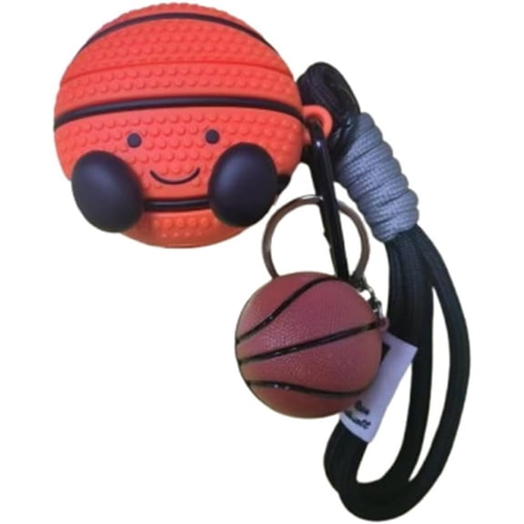 Earbuds Case for AirPods 4 for Boy Men,Funny Creative Basketball Design Silicone Headphone Cover with Spherical Keychain for Airpods 4th Generation