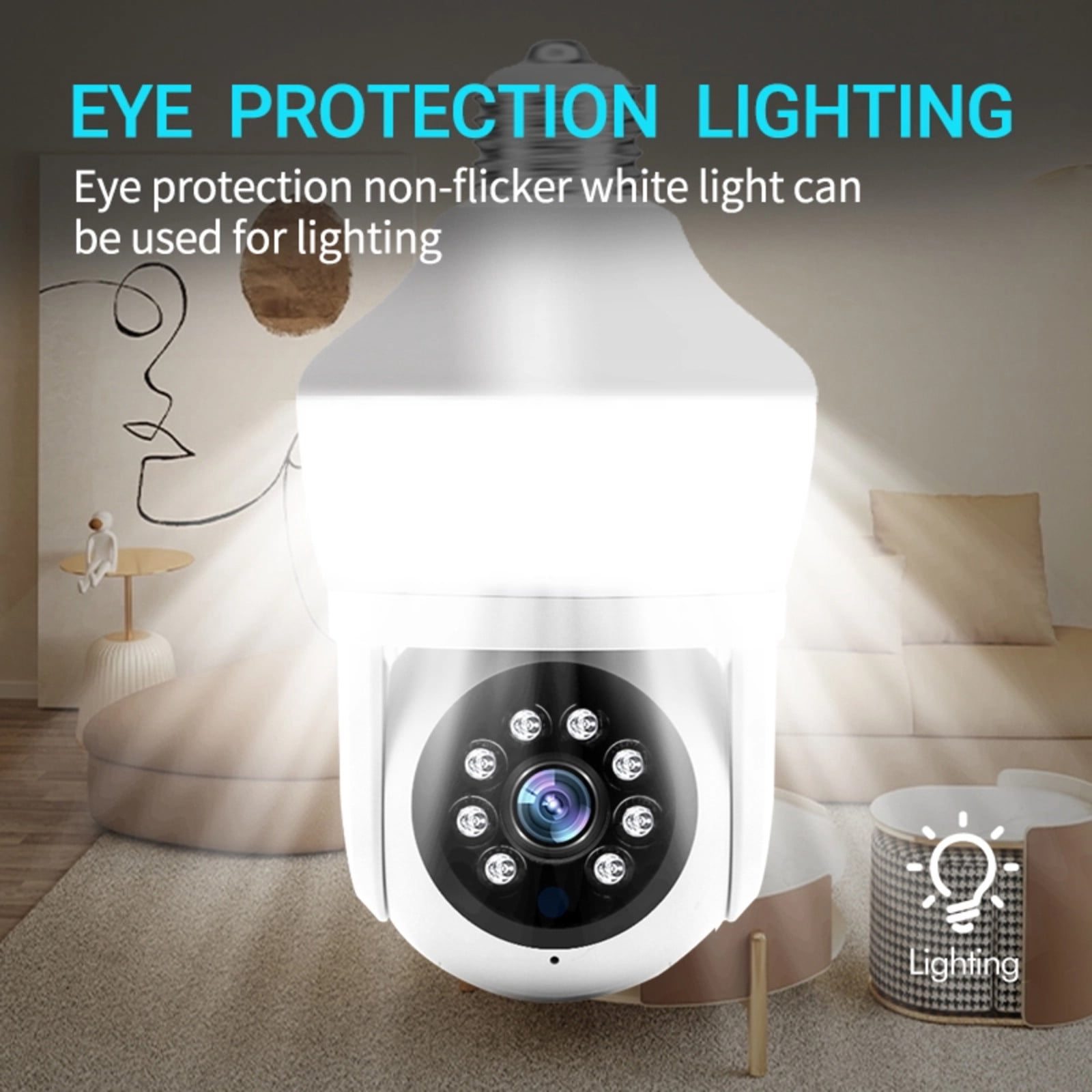 AZXY Wired Security Camera,Smart Security Cameras,1080p Hd Night Vision Wifi Indoor Security Cameras,Mini Hidden Smart Pet Monitors for Home,360 Camera