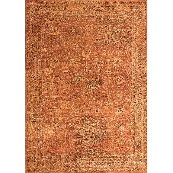 Ahgly Company Indoor Rectangle Oriental Orange Industrial Area Rugs, 2' x 4'