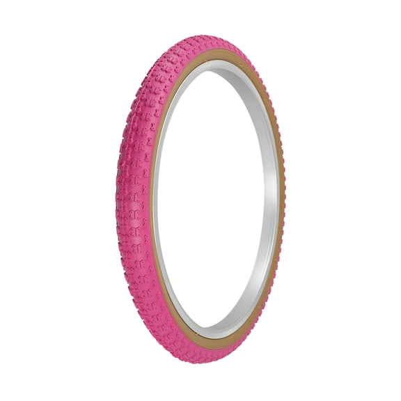 PRO  Bicycle Bmx Tire 20 X 1.75 Pink/Gum Sidewall Tire In Comp III Tread P-104A