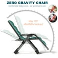 thumbnail image 4 of NAIZEA Outdoor Zero Gravity Chair Camping Recliner Lawn Recliner, Reclining Patio Lounger Chair, Folding Portable Chaise with Detachable Soft Cushion, Cup Holder, Headrest, 4 of 10