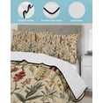 thumbnail image 4 of Quilts Twin Size, Rustic Botanical Soft Comforter Bedding Set for Bed, Vintage Floral Wildflower Lightweight Quilted Bedspread with Pillow Cover(2 Pieces) for All Season, 68x86 Inch, 4 of 6