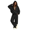thumbnail image 2 of BRELIL Women's Two Piece Outfits Set Hoodie Long Sleeve Casual Loungewear Wide Leg Pants Matching Tracksuit Solid Loose Fall Winter Vacation Travel Lounge Set, Dark Gray XL, 2 of 6