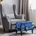 thumbnail image 2 of Xoenoiee Starry Night Print Ottoman Cover Stretch Rectangle Ottoman Slipcovers for Foot Stool, Anti-Scratch Folding Storage Furniture for Living Room with Non-Slip Elastic Bottom, L, 2 of 7
