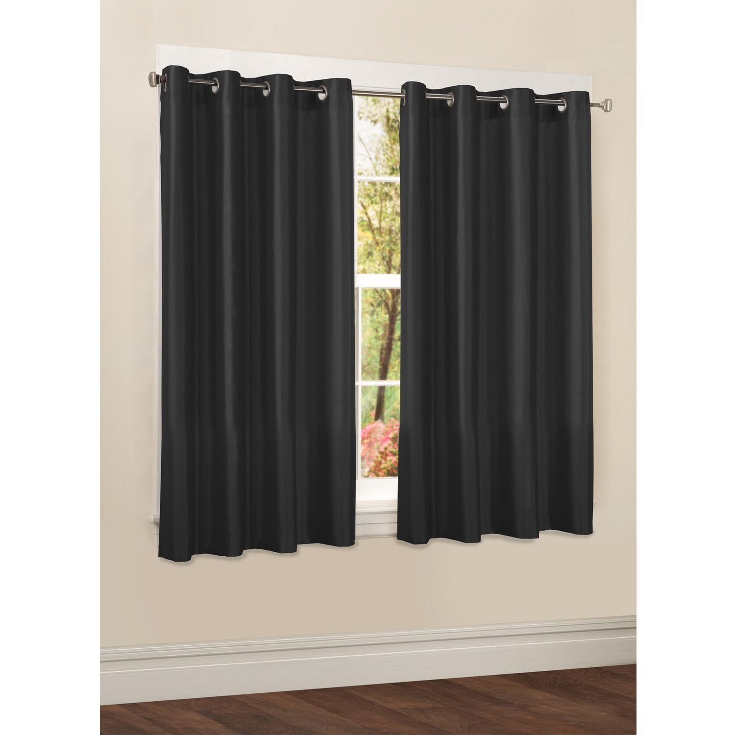 Mainstays Faux Silk Drapery Grommet Window Panel, 1 Panel