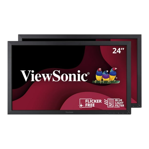 ViewSonic VA2452Sm_H2 - Tête Seulement - Moniteur LED - 24" (23,6" Visible) - 1920 x 1080 Full HD (1080p) - MVA - 250 Cd/M - 3000:1 - 6,5 ms - DVI-D, VGA, DisplayPort - Haut-Parleurs