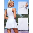 thumbnail image 4 of Attraco Sports Dress Tennis Dresses with Shorts and Pockets Polo Collar Zipper Athletic Dresses, 4 of 9