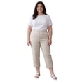 thumbnail image 6 of Turtle Bay New York Women's Elastic Waist Pull On Stretch Twill Capri with side pockets (Plus Sizes), 6 of 10