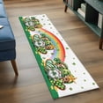 thumbnail image 3 of Runner Rug 2'x6', St Patrick's Day Washable Non-Slip Hallway Runner Rugs, Green Shamrock Gnomes Love Star Rainbow Spring Bedside Rugs Floor Mats Carpet Runners for Kitchen Bathroom Laundry Room, 3 of 8