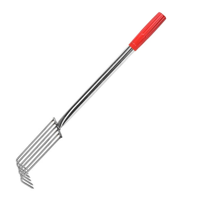 Stainless Steel Gardening Hoe Seafood Digging Rake Plant Removal Tool Beach Rake 57cm 6T