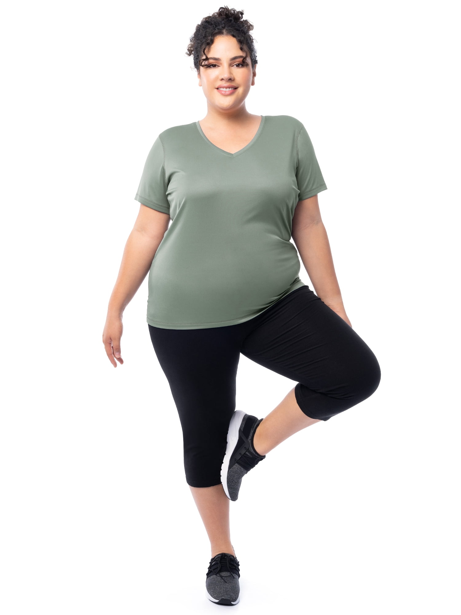 Athletic Works Women's and Women's Plus Core Active V-Neck T-Shirt, Sizes XS-4X