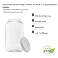 thumbnail image 3 of Clearview Containers: 1 Pack 128oz, 1 Gallon Plastic Jar with 110/400 White Leakproof Lid, 3 of 6