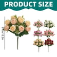 thumbnail image 3 of 12.2" 10-Heads Artificial Austin Rose Bouquet - Blush Pink Silk Fake Roses with Greenery, Faux Floral Arrangement for Wedding, Home Table Centerpieces & Party Decor, 3 of 9