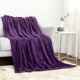 thumbnail image 1 of HTOOQ Fleece Throw Blanket for Couch with Stripe Pattern Fuzzy Soft Purple Blanket Fluffy Cozy Plush Warm Bed Blanket for Sofa Chair Bed Boho Decor Throw Size 5HTOOQ "x6HTOOQ ", 1 of 7