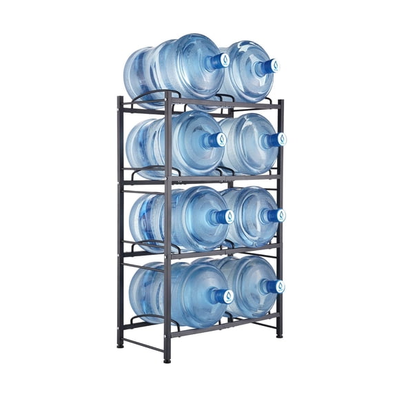 5-Gal Water Jug Rack,4-Tier  Holder for 8 Bottles,Kitchen/Office/Living Room Storage
