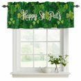 thumbnail image 2 of 2 Pack Valances for Windows, St.Patrick's Day Window Valances for Living Room/Bedroom/Bathroom, Watercolor Green Shamrock Spring Leaves Light Filtering Kitchen Curtain Valance 60"W x18" L, 2 of 9
