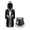 Black&Silver, variant on inhzoy Kids Boys Boxing Uniform Set Metallic Satin Hooded Boxing Robe and MMA Shorts Boxer Roleplay Outfit Black&Blue&Silver 8