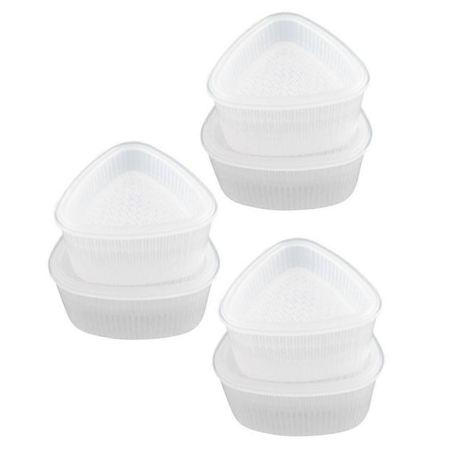 6pcs Sushi Molds Set Triangle Rice Ball Mold Onigiri Mould Sushi Maker for Home Shop (3pcs Large+3pcs Small)
